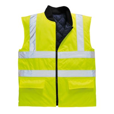 S469 Hi-Vis Reversible Bodywarmer Yellow 4XL Regular