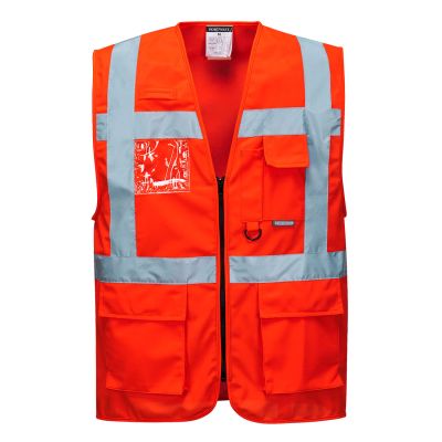 S476 Berlin Hi-Vis Executive Vest  Red L Regular