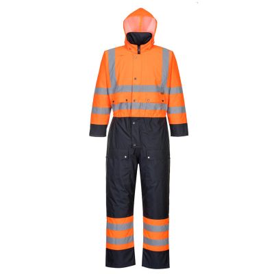 S485 Hi-Vis Contrast Winter Coverall Orange/Navy 6XL Regular