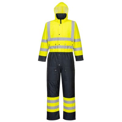 S485 Hi-Vis Contrast Winter Coverall Yellow/Navy 5XL Regular