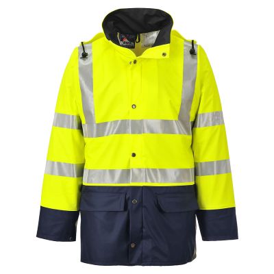 S496 Sealtex Ultra Hi-Vis Contrast Rain Jacket  Yellow/Navy L Regular