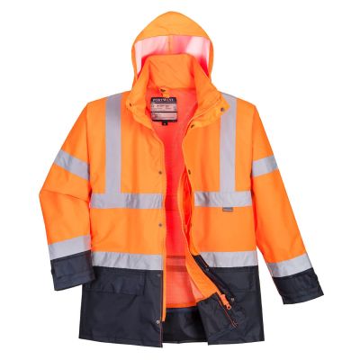 S768 Hi-Vis 5-in-1 Contrast Executive Jacket  Orange/Navy S Regular