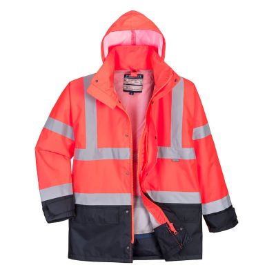 S768 Hi-Vis 5-in-1 Contrast Executive Jacket  Red/Navy M Regular