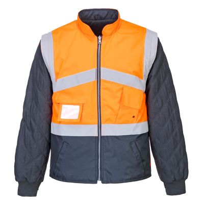 S769 Hi-Vis Breathable 2-in-1 Contrast Reversible Jacket  Orange/Navy L Regular