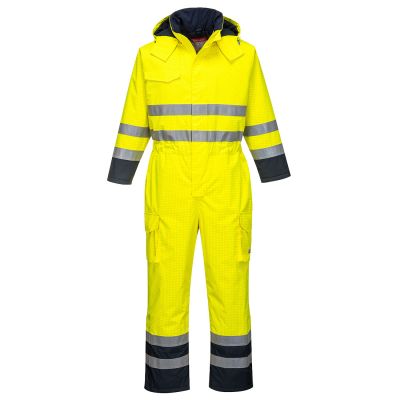 S775 Bizflame Rain Hi-Vis Multi Coverall Yellow/Navy XL Regular