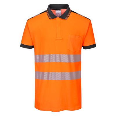 T180 PW3 Hi-Vis Cotton Comfort Polo Shirt S/S  Orange/Black 5XL Regular