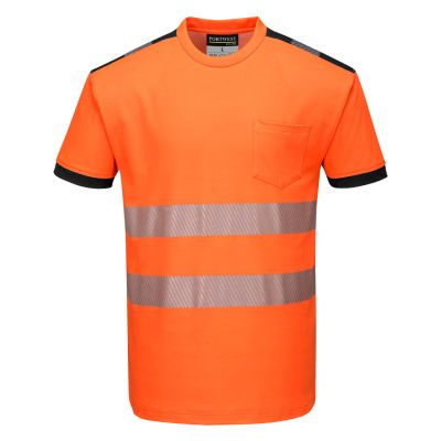 T181 PW3 Hi-Vis Cotton Comfort T-Shirt S/S  Orange/Black L Regular