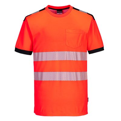 T181 PW3 Hi-Vis Cotton Comfort T-Shirt S/S  Red/Black M Regular