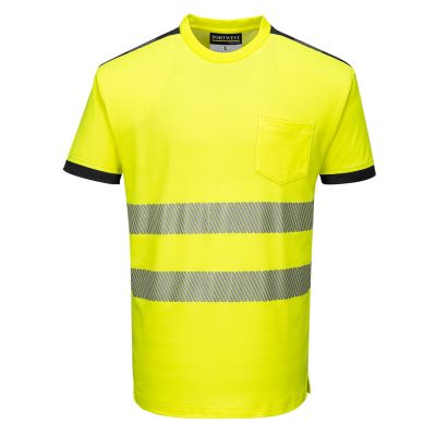 T181 PW3 Hi-Vis Cotton Comfort T-Shirt S/S  Yellow/Black L Regular