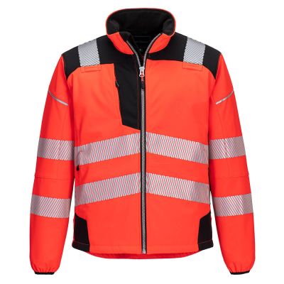 T402 PW3 Hi-Vis Softshell (3L) Red/Black L Regular