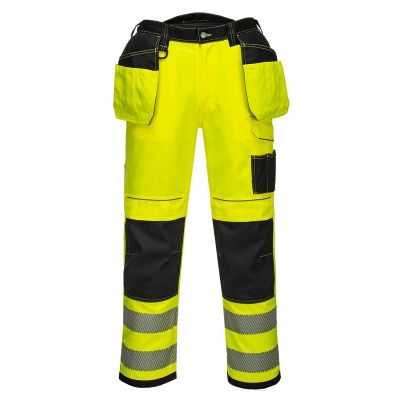 T501 PW3 Hi-Vis Holster Pocket Work Trousers Yellow/Black Short 38 Short