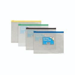 COLOUR PLASTIC ZIP BAGS CLR A5 PK12