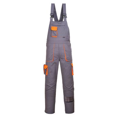 TX12 Portwest Texo Contrast Bib and Brace Grey L Regular