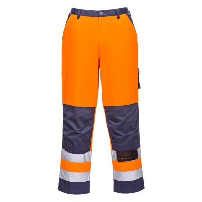 TX51 Lyon Hi-Vis Contrast Work Trousers Orange/Navy M Regular