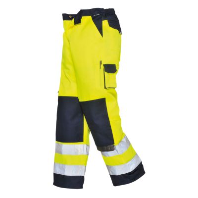 TX51 Lyon Hi-Vis Contrast Work Trousers Yellow/Navy XS Regular