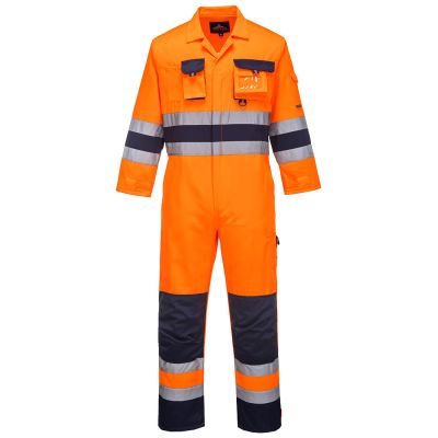 TX55 Nantes Hi-Vis Contrast Work Coverall Orange/Navy L Regular