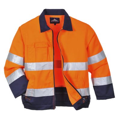 TX70 Madrid Hi-Vis Contrast Bomber Jacket  Orange/Navy S Regular