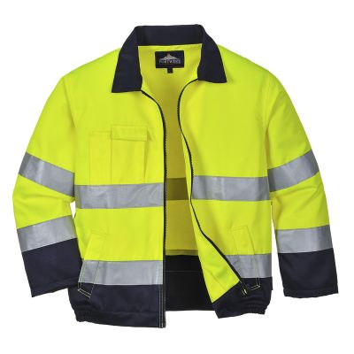 TX70 Madrid Hi-Vis Contrast Bomber Jacket  Yellow/Navy L Regular