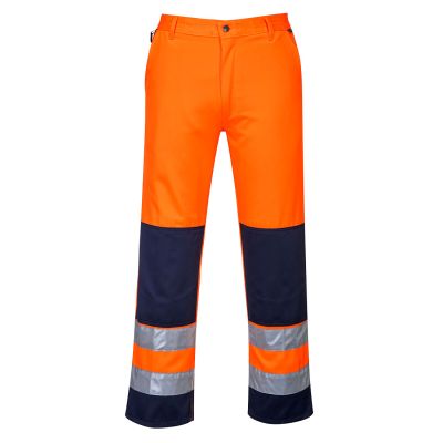 TX71 Seville Hi-Vis Contrast Work Trousers Orange/Navy L Regular